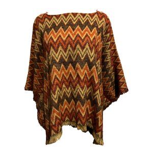 Rue 21 Tribal Style Tunic Sweater Shawl Wide Arms One Size Womens Multi Color